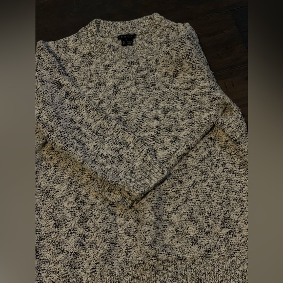 Theory Knit Tweed Black and White Sweater - Picture 2 of 4